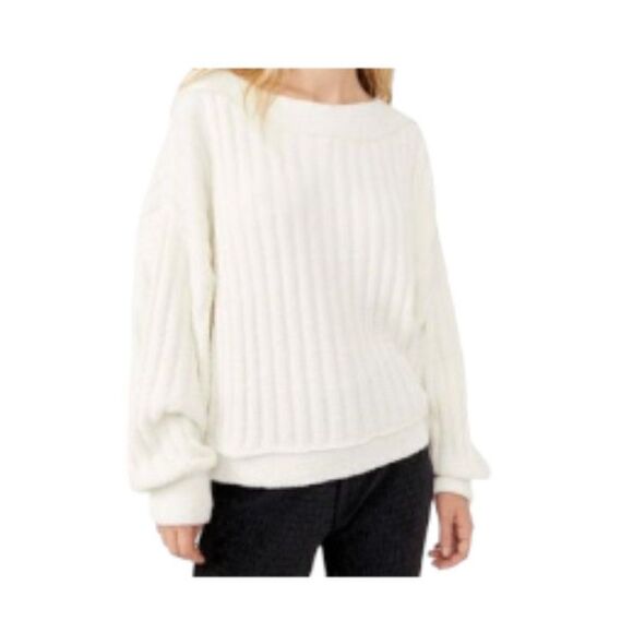 Free People Cabin Fever Pullover White XL NWT - Picture 1 of 1